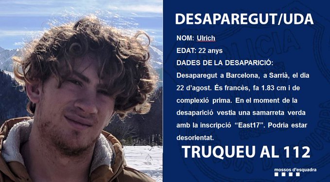 Desaparegut Sarrià Mossos